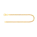 Armband als Kordelkette hohl in Gelbgold 585 / 14 Karat, 24 cm lang, 2.1 mm breit, Gewicht ca. 1,7 g.
