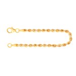 Armband als Kordelkette hohl in Gelbgold 375 / 9K, 19 cm lang, 2,7 mm breit, Gewicht ca. 1.5 g.