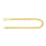 Armband als Panzerkette 4-seitig diamantiert in Gelbgold 585 / 14K, 21 cm lang, 4,8 mm breit, Gewicht ca. 17.9 g.