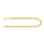 Armband als Panzerkette 4-seitig diamantiert in Gelbgold 585 / 14K, 21 cm lang, 4,2 mm breit, Gewicht ca. 14.1 g.