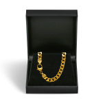 Armband als Panzerkette 4-seitig diamantiert in Gelbgold 585 / 14K, 19 cm lang, 6 mm breit, Gewicht ca. 24.9 g.