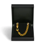 Armband als Panzerkette 4-seitig diamantiert in Gelbgold 585 / 14K, 19 cm lang, 6 mm breit, Gewicht ca. 24.9 g.