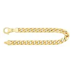 Armband als Panzerkette 4-seitig diamantiert in Gelbgold 585 / 14K, 21 cm lang, 7 mm breit, Gewicht ca. 33.5 g.
