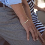 Armband als Fantasiekette Bicolor in Gelbgold / Weißgold 333 / 8K, 21 cm lang, 5,2 mm breit, Gewicht ca. 4.4 g.