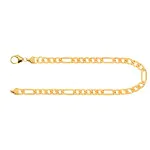 Armband als Figarokette diamantiert in Gelbgold 750 / 18K, 22 cm lang, 3,4 mm breit, Gewicht ca. 7.9 g.