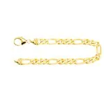 Armband als Figarokette diamantiert in Gelbgold 750 / 18K, 19 cm lang, 5,3 mm breit, Gewicht ca. 15.8 g.
