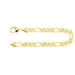 Armband als Figarokette diamantiert in Gelbgold 750 / 18K, 21 cm lang, 5,3 mm breit, Gewicht ca. 11.7 g.