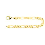 Armband als Figarokette diamantiert in Gelbgold 750 / 18K, 21 cm lang, 5,3 mm breit, Gewicht ca. 11.7 g.