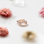 0,20 Karat Diamant Creolen, Rotgold 750 / 18K, Außendurchmesser 12.5 mm, Breite 1.4 mm, Gewicht ca. 1.7 g