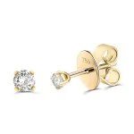 0,10 Karat Diamant Ohrstecker Gelbgold in 2.3 mm