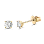 0,20 Karat Diamant Ohrstecker Gelbgold in 3 mm