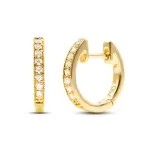 0,14 Karat Diamant Creolen, Gelbgold 750 / 18K, Außendurchmesser 12.5 mm, Breite 2.1 mm, Gewicht ca. 2.2 g