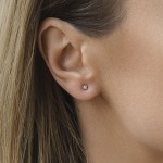 0,10 Karat Diamantohrstecker Weißgold in 1.8 mm