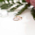 0,15 Karat Diamant Creolen, Rotgold 750 / 18K, Außendurchmesser 13 mm, Breite 1.5 mm, Gewicht ca. 1.8 g