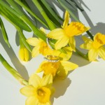 0,15 Karat Diamant Creolen, Weißgold 750 / 18K, Außendurchmesser 13 mm, Breite 1.5 mm, Gewicht ca. 1.8 g