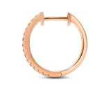 0,12 Karat Diamant Creolen, Rotgold 750 / 18K, Außendurchmesser 14.5 mm, Breite 1.4 mm, Gewicht ca. 1.7 g