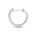 0,07 Karat Diamant Creolen, Weißgold 750 / 18K, Außendurchmesser 9.5 mm, Breite 1.4 mm, Gewicht ca. 1 g