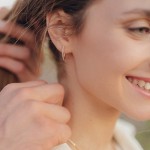 0,12 Karat Diamant Creolen, Gelbgold 585 / 14 Karat, Außendurchmesser 17.5 mm, Breite 1.1 mm, Gewicht ca. 2.1 g.