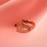 0,10 Karat Diamant Creolen, Rotgold 750 / 18K, Außendurchmesser 11.7 mm, Breite 12.3 mm, Gewicht ca. 1.9 g