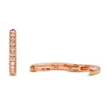 0,13 Karat Diamant Creolen, Rotgold 750 / 18K, Außendurchmesser 11.2 mm, Breite 11.8 mm, Gewicht ca. 1.6 g