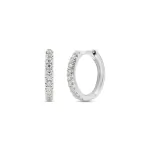 0,13 Karat Diamant Creolen, Weißgold 750 / 18K, Außendurchmesser 11 mm, Breite 11.8 mm, Gewicht ca. 1.5 g