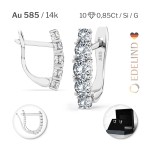 0,85 Karat Diamant Creolen, Weißgold 585 / 14 Karat, Gewicht ca. 2.1 g.