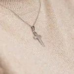 Anhänger Kreuz seidenmatt , Weißgold 333 / 8K, Höhe 21 mm, Gewicht ca. 0,75 g