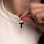 Anhänger Kreuz glanz , Weißgold 585 / 14K, Höhe 21 mm, Gewicht ca. 0,9 g