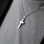 Anhänger Kreuz glanz , Weißgold 333 / 8K, Höhe 21 mm, Gewicht ca. 0,74 g