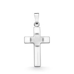 Anhänger Kreuz gesandelt/glanz/diam. , Weißgold 585 / 14K, Höhe 18 mm, Gewicht ca. 0,67 g