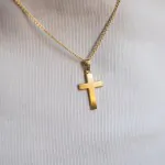 Anhänger Kreuz seidenmatt , Gelbgold 333 / 8K, Höhe 18 mm, Gewicht ca. 0,51 g