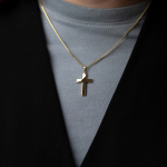 Anhänger Kreuz glanz , Gelbgold 333 / 8K, Höhe 24 mm, Gewicht ca. 0,85 g