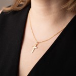 Anhänger Kreuz gesandelt/glanz/diam. , Gelbgold 585 / 14K, Höhe 21 mm, Gewicht ca. 0,83 g