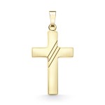 Anhänger Kreuz gesandelt/glanz/diam. , Gelbgold 333 / 8K, Höhe 21 mm, Gewicht ca. 0,66 g