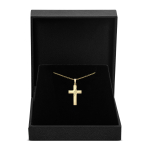 Anhänger Kreuz gesandelt/glanz/diam. Gelbgold 21 mm