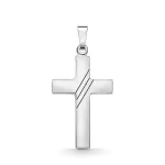 Anhänger Kreuz gesandelt/glanz/diam. , Weißgold 333 / 8K, Höhe 18 mm, Gewicht ca. 0,58 g