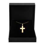 Anhänger Kreuz glanz , Gelbgold 585 / 14K, Höhe 20 mm, Gewicht ca. 0,97 g