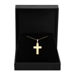 Anhänger Kreuz glanz , Gelbgold 585 / 14K, Höhe 20 mm, Gewicht ca. 0,97 g