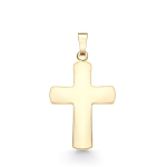 Anhänger Kreuz glanz , Gelbgold 585 / 14K, Höhe 20 mm, Gewicht ca. 0,97 g