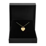 Anhänger Gravurplatte herzform seidenmatt Gelbgold 11 mm