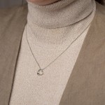 Anhänger Schwingendes Herz , Weißgold 585 / 14K, Höhe 16 mm, Gewicht ca. 0,69 g