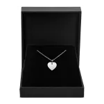 Anhänger Gravurplatte herzform seidenmatt Weißgold 13 mm