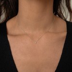 0,1 Karat Diamant Anhänger 4-er Krappe, Weißgold 585 / 14K, Höhe 5.8 mm, Breite 4 mm, Gewicht ca. 0.14 g