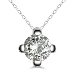 0,1 Karat Diamant Anhänger 4-er Krappe, Weißgold 585 / 14K, Höhe 5.8 mm, Breite 4 mm, Gewicht ca. 0.14 g