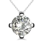 0,2 Karat Diamant Anhänger 4-er Krappe, Weißgold 585 / 14K, Höhe 6.4 mm, Breite 4.7 mm, Gewicht ca. 0.18 g