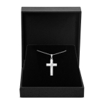 Anhänger Kreuz gesandelt/glanz/diam. Weißgold 18 mm