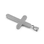 Anhänger Kreuz poliert, Weißgold 585 / 14K, Höhe 21.0 mm, Breite 13.9 mm, Gewicht ca. 0.99 g