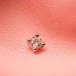 0,1 Karat Diamant Anhänger 4-er Krappe, Weißgold 585 / 14K, Höhe 5.8 mm, Breite 4 mm, Gewicht ca. 0.14 g