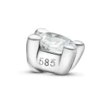 0,2 Karat Diamant Anhänger 4-er Krappe, Weißgold 585 / 14K, Höhe 6.4 mm, Breite 4.7 mm, Gewicht ca. 0.18 g