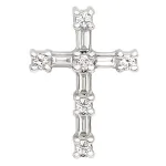 Diamant Anhänger Kreuz mit Öse Weißgold